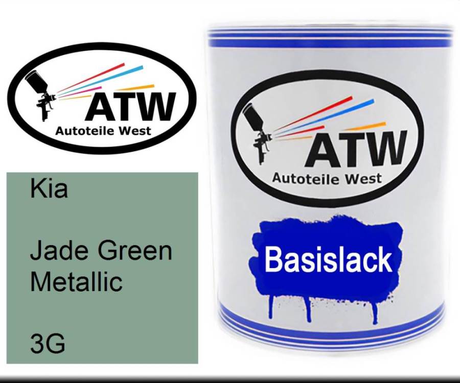 Kia, Jade Green Metallic, 3G: 1L Lackdose, von ATW Autoteile West.